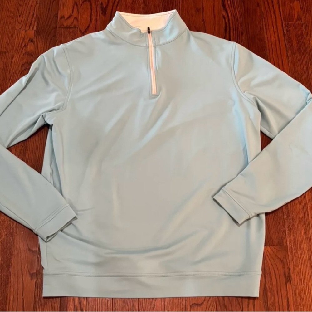 Peter Millar Perth Performance 1/4 Zip Pullover Mens Large Stretch Green